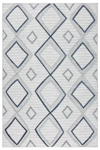 Sand Cream Blue Foldable Easy-to-Clean Rug 65549a-Cream Blue - 6