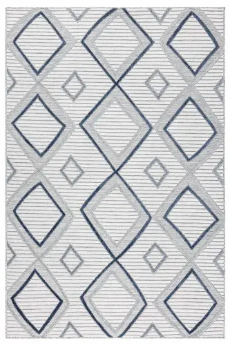 Sand Cream Blue Foldable Easy-to-Clean Rug 65549a-Cream Blue - 6
