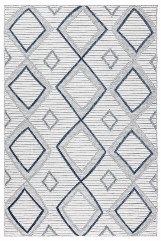 Sand Cream Blue Foldable Easy-to-Clean Rug 65549a-Cream Blue - 6