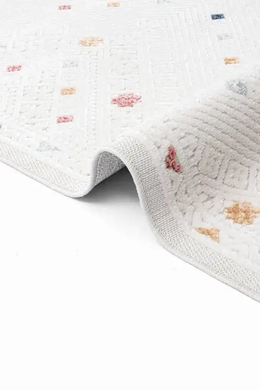 Sand Cream Multi Foldable Easy-to-Clean Rug 65548a-Cream Multi - 5