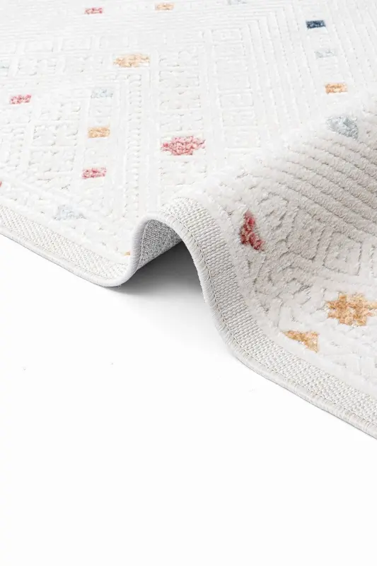 Sand Cream Multi Foldable Easy-to-Clean Rug 65548a-Cream Multi - 5