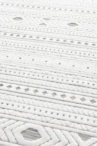 Sand Gri Krem Kolay Temizlenebilir Halı Kilim Oturma Odası Yatak Odası Koridor Makine Halısı 65543a-Gri Krem - 4