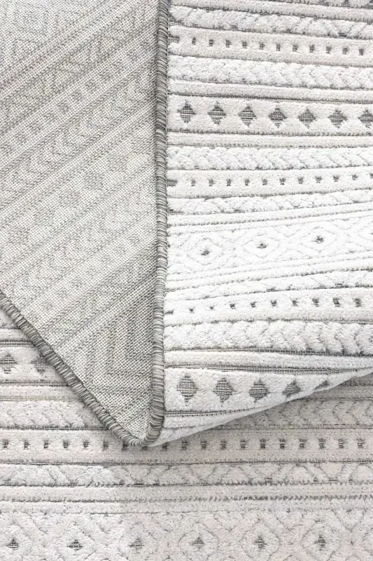 Sand Gri Krem Kolay Temizlenebilir Halı Kilim Oturma Odası Yatak Odası Koridor Makine Halısı 65543a-Gri Krem - 6