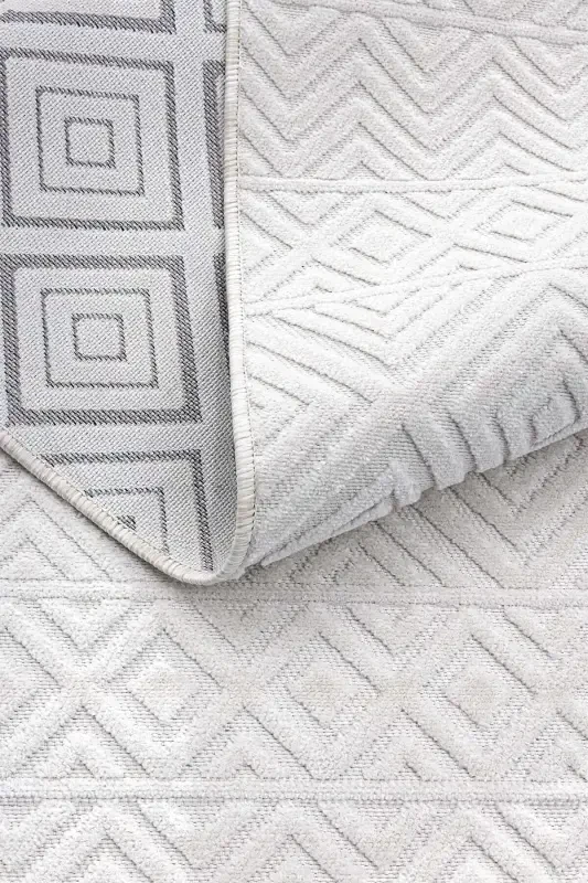 Sand Krem Ekru Katlanabilir Kolay Temizlenebilir Halı 65544a-Krem Ekru - 6