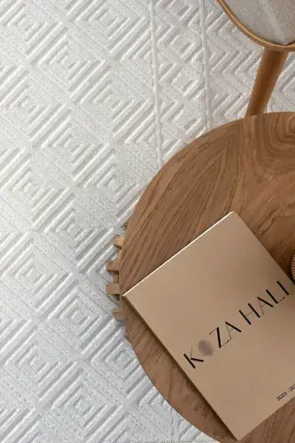 Sand Krem Ekru Katlanabilir Kolay Temizlenebilir Halı 65544a-Krem Ekru - 7