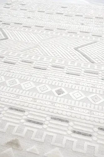 Sand Krem Gri Kolay Temizlenebilir Halı Kilim Oturma Odası Yatak Odası Koridor Makine Halısı 65550a-Krem Gri - 4