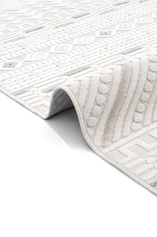 Sand Krem Kulrang Oson Tozalash Gilam Kilim Yotoq Xonasi Koridor Dazgoh Gilami 65550a-Krem Kulrang - 5