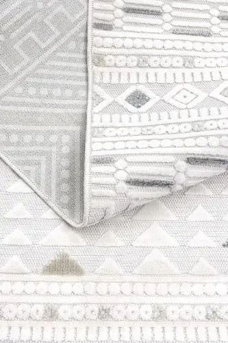 Sand Krem Kulrang Oson Tozalash Gilam Kilim Yotoq Xonasi Koridor Dazgoh Gilami 65550a-Krem Kulrang - 6