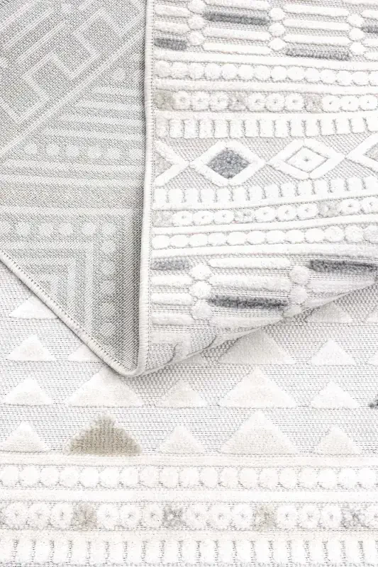 Sand Krem Kulrang Oson Tozalash Gilam Kilim Yotoq Xonasi Koridor Dazgoh Gilami 65550a-Krem Kulrang - 6