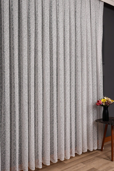 Sand Pattern Extra-Foam Honeycomb Top (short) Plain Seam Pleated Tulle Curtain Ironless - 3