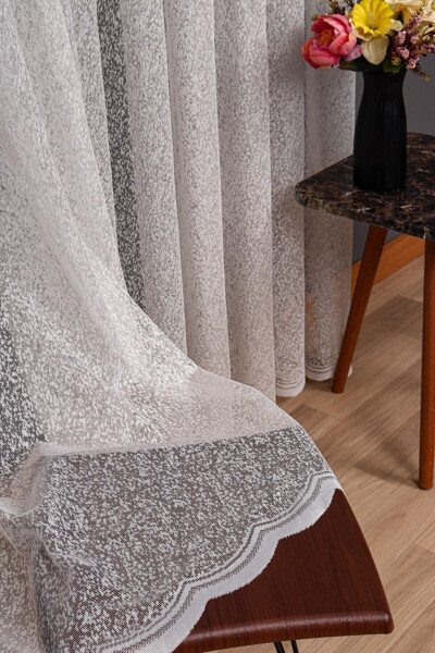 Sand Pattern Extra-Foam Honeycomb Top (short) Plain Seam Pleated Tulle Curtain Ironless - 4