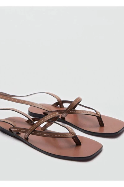 Сандалии с кожаными ремешками - MANGO