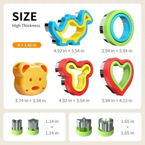 Sandwich Cutter and Sealer, Sandwich Cutter for Kids 5 PCS（BIG）, Decruster Sandwich Maker, Great for Lunchbox and Bento Box - Boys and Girls Kids - 3