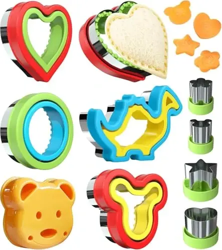 Sandwich Cutter and Sealer, Sandwich Cutter for Kids 5 PCS（BIG）, Decruster Sandwich Maker, Great for Lunchbox and Bento Box - Boys and Girls Kids - 1
