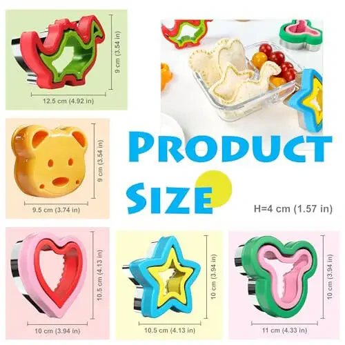 Sandwich Cutter and Sealer, Sandwich Cutter for Kids 5 PCS（BIG）, Decruster Sandwich Maker, Great for Lunchbox and Bento Box - Boys and Girls Kids Lunch - 7