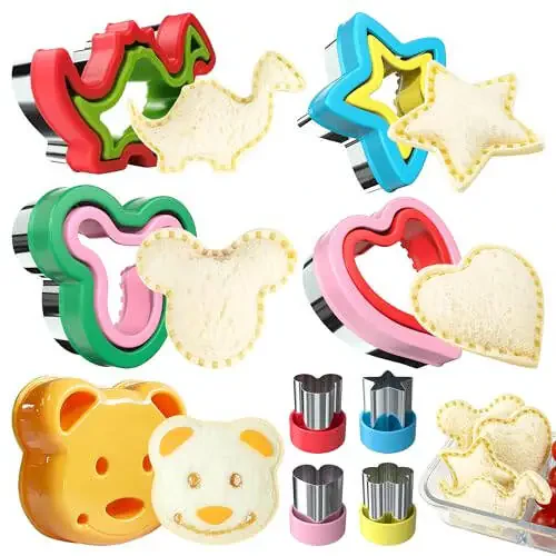 Sandwich Cutter and Sealer, Sandwich Cutter for Kids 5 PCS（BIG）, Decruster Sandwich Maker, Great for Lunchbox and Bento Box - Boys and Girls Kids Lunch - 3