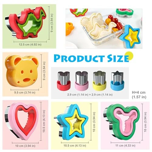 Sandwich Cutter and Sealer, Sandwich Cutter for Kids 5 PCS（BIG）, Decruster Sandwich Maker, Great for Lunchbox and Bento Box - Boys and Girls Kids Lunch - 5
