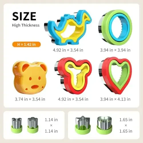 Sandwich Cutter and Sealer, Sandwich Cutter for Kids 5 PCS（BIG）, Decruster Sandwich Maker, Great for Lunchbox and Bento Box - Boys and Girls Kids - 3
