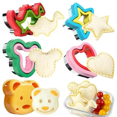 Sandwich Cutter and Sealer, Sandwich Cutter for Kids 5 PCS（BIG）, Decruster Sandwich Maker, Great for Lunchbox and Bento Box - Boys and Girls Kids Lunch - 1