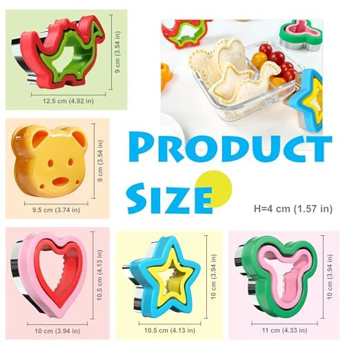 Sandwich Cutter and Sealer, Sandwich Cutter for Kids 5 PCS（BIG）, Decruster Sandwich Maker, Great for Lunchbox and Bento Box - Boys and Girls Kids Lunch - 7