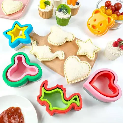 Sandwich Cutter and Sealer, Sandwich Cutter for Kids 5 PCS（BIG）, Decruster Sandwich Maker, Great for Lunchbox and Bento Box - Boys and Girls Kids Lunch - 8