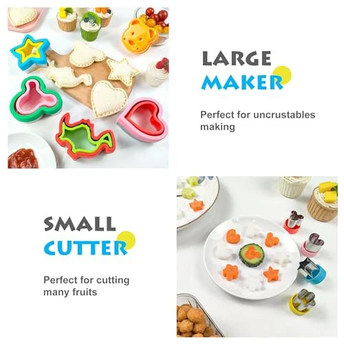 Sandwich Cutter and Sealer, Sandwich Cutter for Kids 5 PCS（BIG）, Decruster Sandwich Maker, Great for Lunchbox and Bento Box - Boys and Girls Kids Lunch - 6