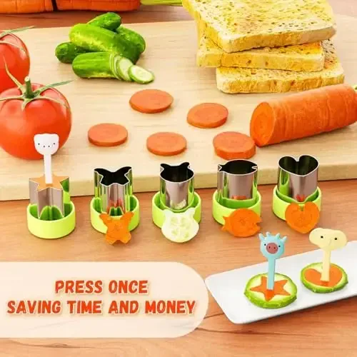 Sandwich Cutters for Kids Lunch,Sandwich Cutter and Sealer,Sandwich Cutter Set,Kids Lunch Accessories-Vegetable Fruit Cutter Set,Micky Mouse,Dinosaur,Star,Gingerbread Man Shapes - 4