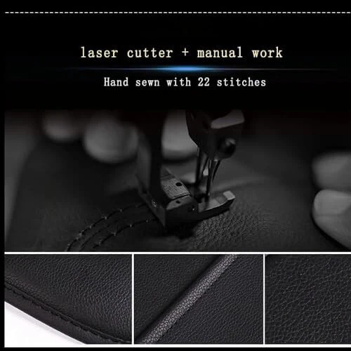 SANMITTI 2 Pack PU Leather Premium Car SeatBack Organizer Travel Accessories Kick mats Back seat Protector and Cup Holder Holder Universal Use Seat Covers Black - 6