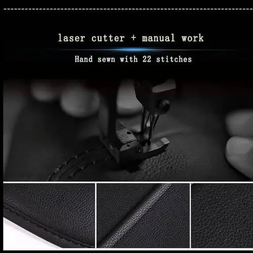 SANMITTI 2 Pack PU Leather Premium Car SeatBack Organizer Travel Accessories Kick mats Back seat Protector and Cup Holder Holder Universal Use Seat Covers Black - 6