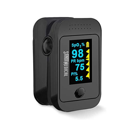 Santamedical Dual Color OLED Pulse Oximeter Fingertip, Blood Oxygen Saturation Monitor (SpO2) with Case, Batteries and Lanyard - 2