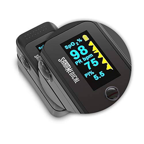 Santamedical Dual Color OLED Pulse Oximeter Fingertip, Blood Oxygen Saturation Monitor (SpO2) with Case, Batteries and Lanyard - 4