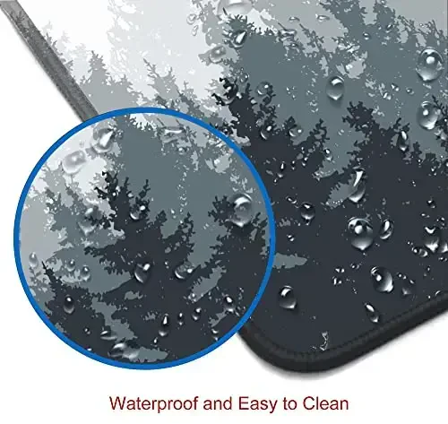 SANWUMIAN Gaming Mouse Pad Large, Keyboard Mouse Mat Desk Pad, Non-Slip Rubber Base with Stitched Edges Mousepad, 31.5X11.8 inch Misty Forest Tree - 5