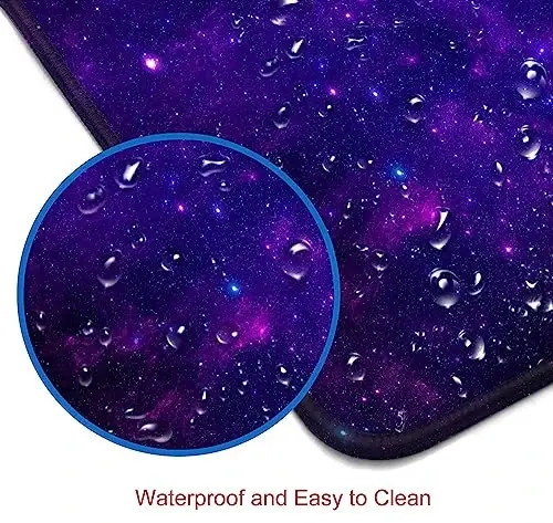 SANWUMIAN Gaming Large Mouse Pad with Stitched Edges, Purple Galaxy Desk Mat, Extended Keyboard Pad, Non-Slip Rubber Base Desk Pad for Keyboard and Mouse, 31.5X11.8 inch - 5