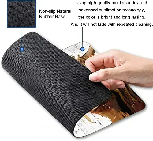 SANWUMIAN Floral Mouse Pad, Cute Flowers Mouse Pad, Square Mouse Mat Waterproof Mousepad Non-Slip Rubber Base Mouse Pads for Office Laptop Women, Cow - 6