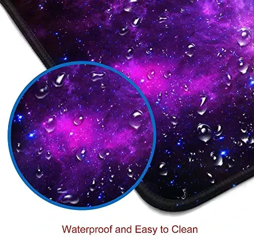 SANWUMIAN Gaming Mouse Pad, Large Mouse Pads for Desk, Non-Slip Rubber Base Mousepad, Keyboard Mouse Mat Desk Pad with Stitched Edges, 31.5x11.8 inch Galaxy - 4