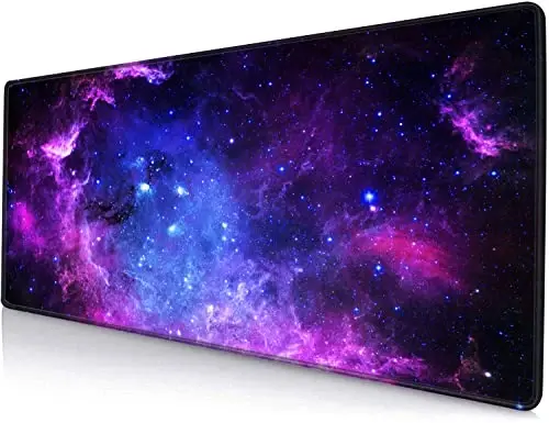 SANWUMIAN Gaming Mouse Pad, Large Mouse Pads for Desk, Non-Slip Rubber Base Mousepad, Keyboard Mouse Mat Desk Pad with Stitched Edges, 31.5x11.8 inch Galaxy - 5