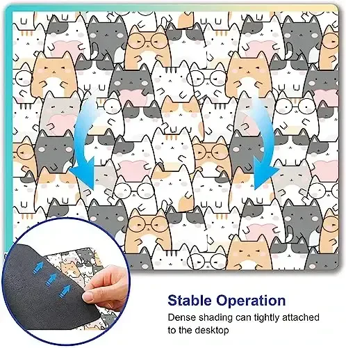 SANWUMIAN Kawaii Mouse Pad, Cute Cats Mouse Mat, Square Waterproof Non-Slip Rubber Base Computer MousePads for Desk Office Laptop - 6