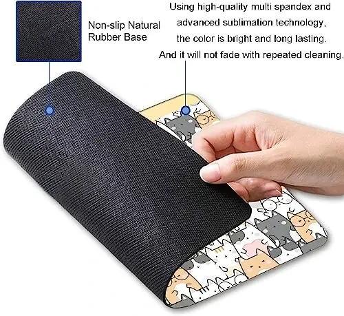 SANWUMIAN Kawaii Mouse Pad, Cute Cats Mouse Mat, Square Waterproof Non-Slip Rubber Base Computer MousePads for Desk Office Laptop - 2