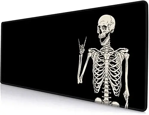SANWUMIAN Large Gaming Mouse Pad with Stitched Edges, Black Constellation Desk Mat Extended Keyboard Pad, Non-Slip Rubber Base Desk Pad for Keyboard and Mouse, 31.5X11.8 inch, Sun and Moon - 1
