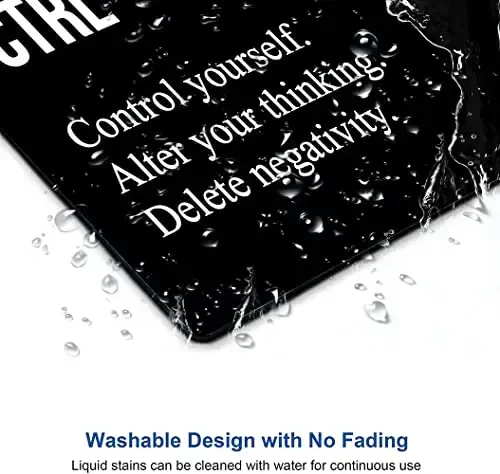 SANWUMIAN Motivational Mouse Pad, Black Inspirational Mouse Pad with Designs, Square Mouse Mat Waterproof Mousepad Non-Slip Rubber Base Mouse Pads for Office Laptop - 4