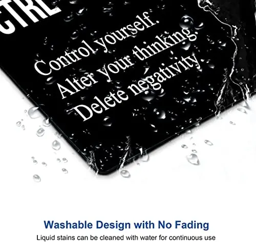 SANWUMIAN Motivational Mouse Pad, Black Inspirational Mouse Pad with Designs, Square Mouse Mat Waterproof Mousepad Non-Slip Rubber Base Mouse Pads for Office Laptop - 4