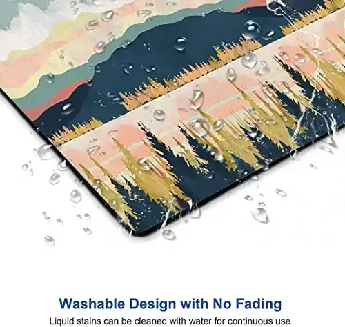 SANWUMIAN Mouse Pad, Abstract Landscape Mouse Pad, Square Mouse Mat Waterproof Mousepad Non-Slip Rubber Base Mouse Pads for Office Laptop, Modern Art - 4