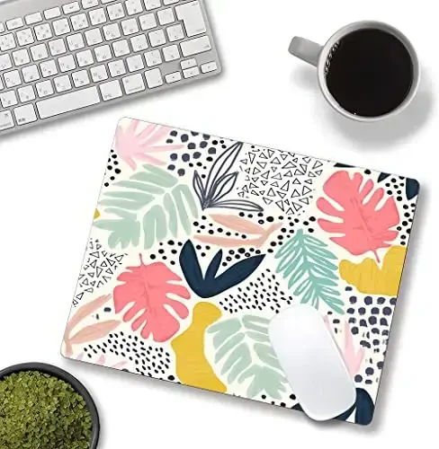 SANWUMIAN Mouse Pad, Abstract Leaves Mouse Pad, Square Mouse Mat Waterproof Non-Slip Rubber Base Mouse Pads - 2