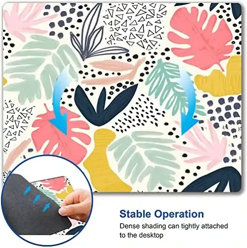SANWUMIAN Mouse Pad, Abstract Leaves Mouse Pad, Square Mouse Mat Waterproof Non-Slip Rubber Base Mouse Pads - 3