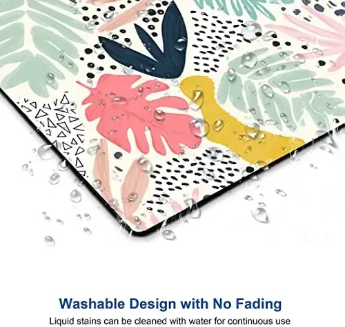 SANWUMIAN Mouse Pad, Abstract Leaves Mouse Pad, Square Mouse Mat Waterproof Non-Slip Rubber Base Mouse Pads - 4