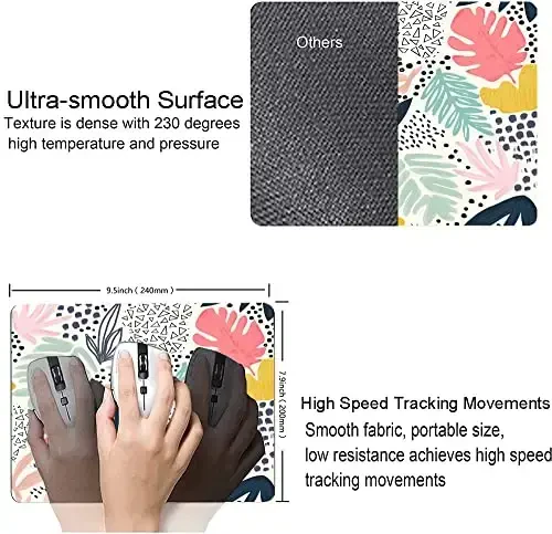 SANWUMIAN Mouse Pad, Abstract Leaves Mouse Pad, Square Mouse Mat Waterproof Non-Slip Rubber Base Mouse Pads - 5