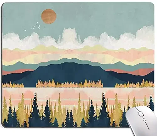 SANWUMIAN Mouse Pad, Abstrak Landshaft Mouse Pad, Kvadrat Sichqoncha Mat Suv o'tkazmaydigan Sichqoncha Non-Slip Kauchuk Bazasi Office Laptop uchun Pads, Zamonaviy San'at 