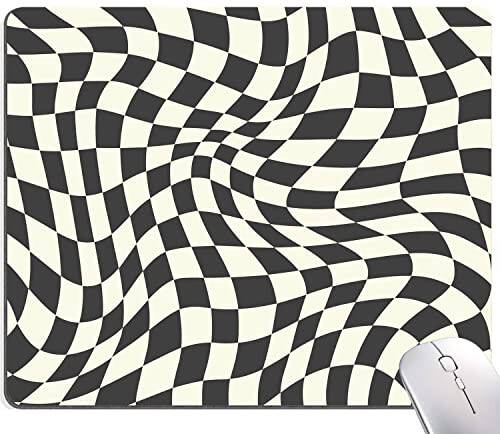 SANWUMIAN Mouse Pad, Black White Checkered Mouse Pad, Square Mouse Mat Waterproof Computer MousePad Non-Slip Rubber Base Mouse Pads for Office Laptop - 1