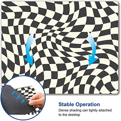 SANWUMIAN Mouse Pad, Black White Checkered Mouse Pad, Square Mouse Mat Waterproof Computer MousePad Non-Slip Rubber Base Mouse Pads for Office Laptop - 3