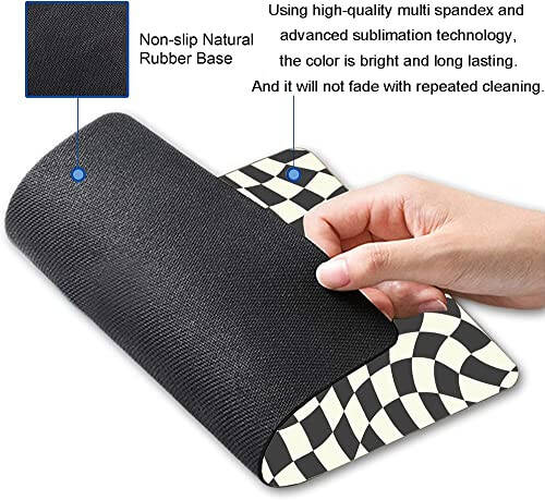 SANWUMIAN Mouse Pad, Black White Checkered Mouse Pad, Square Mouse Mat Waterproof Computer MousePad Non-Slip Rubber Base Mouse Pads for Office Laptop - 6